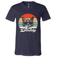 Cat Vintage Daddy Retro V-Neck T-Shirt