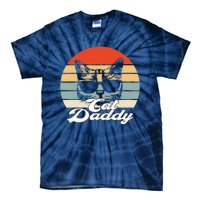 Cat Vintage Daddy Retro Tie-Dye T-Shirt