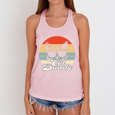 Cat Vintage Daddy Retro Women's Knotted Racerback Tank