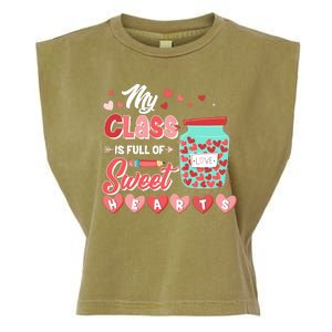 Cute Valentines Day My Class Is Full Of Sweet Hearts Garment-Dyed Women's Muscle Tee