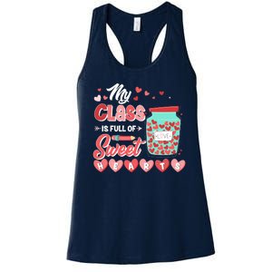 Cute Valentines Day My Class Is Full Of Sweet Hearts Women's Racerback Tank