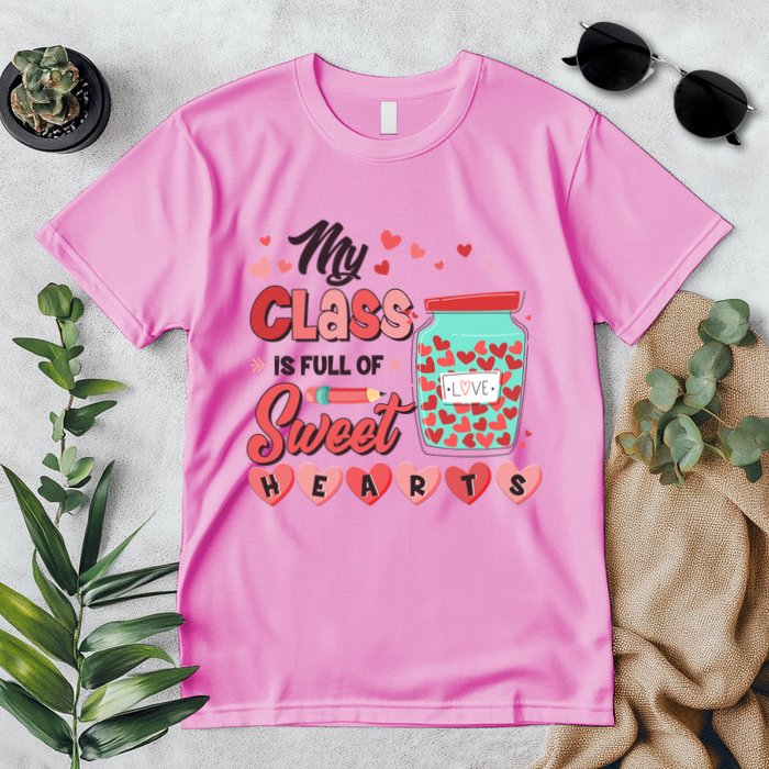 Cute Valentines Day My Class Is Full Of Sweet Hearts Premium T-Shirt