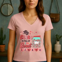 Cute Valentines Day My Class Is Full Of Sweet Hearts Women's V-Neck T-Shirt