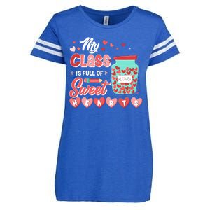 Cute Valentines Day My Class Is Full Of Sweet Hearts Enza Ladies Jersey Football T-Shirt