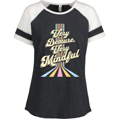 Cute Very Demure Very Mindful Trend Demure & Mindful Women Enza Ladies Jersey Colorblock Tee