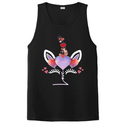 Cute Valentines Day Unicorn Tee Says Love Cool Gift PosiCharge Competitor Tank