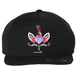 Cute Valentines Day Unicorn Tee Says Love Cool Gift Wool Snapback Cap