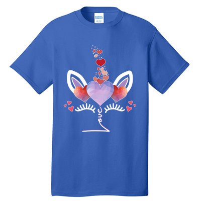 Cute Valentines Day Unicorn Tee Says Love Cool Gift Tall T-Shirt