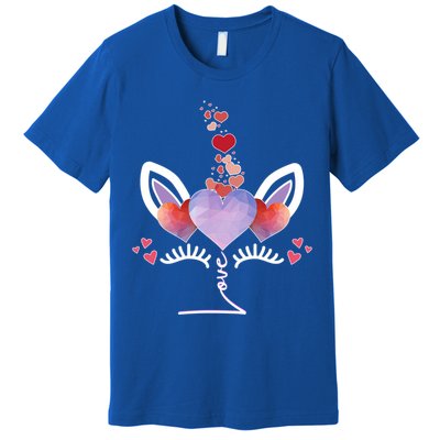 Cute Valentines Day Unicorn Tee Says Love Cool Gift Premium T-Shirt