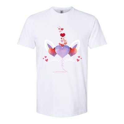 Cute Valentines Day Unicorn Tee Says Love Cool Gift Softstyle CVC T-Shirt