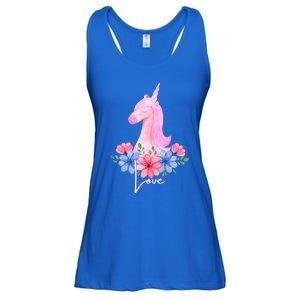 Cute Valentines Day Unicorn Tee Says Love Gift Ladies Essential Flowy Tank