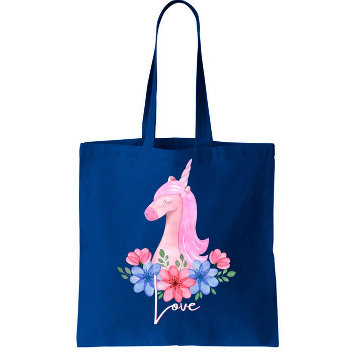 Cute Valentines Day Unicorn Tee Says Love Gift Tote Bag