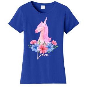 Cute Valentines Day Unicorn Tee Says Love Gift Women's T-Shirt