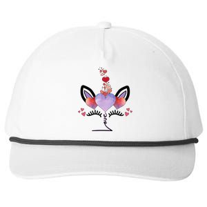 Cute Valentines Day Unicorn Tee Says Love Cute Gift Snapback Five-Panel Rope Hat