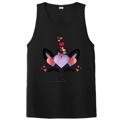 Cute Valentines Day Unicorn Tee Says Love Cute Gift PosiCharge Competitor Tank