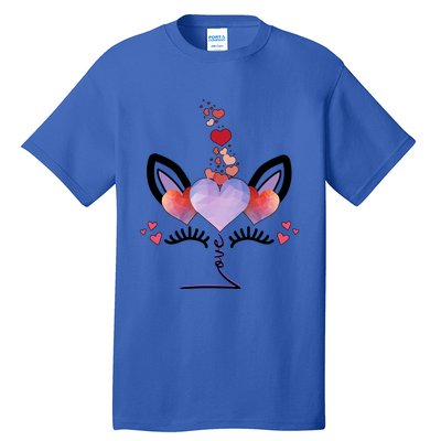 Cute Valentines Day Unicorn Tee Says Love Cute Gift Tall T-Shirt