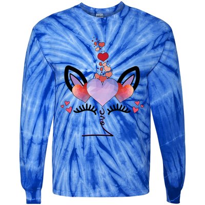 Cute Valentines Day Unicorn Tee Says Love Cute Gift Tie-Dye Long Sleeve Shirt