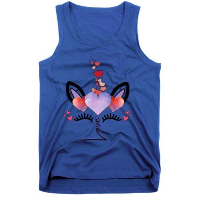 Cute Valentines Day Unicorn Tee Says Love Cute Gift Tank Top