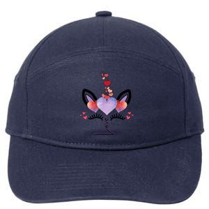 Cute Valentines Day Unicorn Tee Says Love Cute Gift 7-Panel Snapback Hat