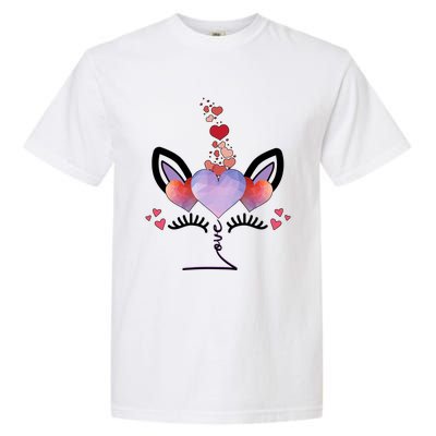 Cute Valentines Day Unicorn Tee Says Love Cute Gift Garment-Dyed Heavyweight T-Shirt