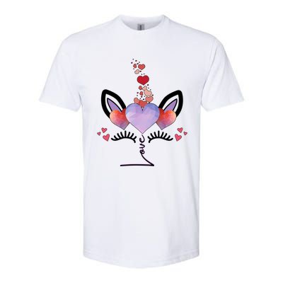 Cute Valentines Day Unicorn Tee Says Love Cute Gift Softstyle CVC T-Shirt