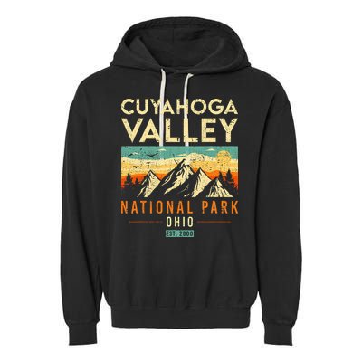 Cuyahoga Valley Est. 2000 Vintage Retro Ohio National Park Garment-Dyed Fleece Hoodie