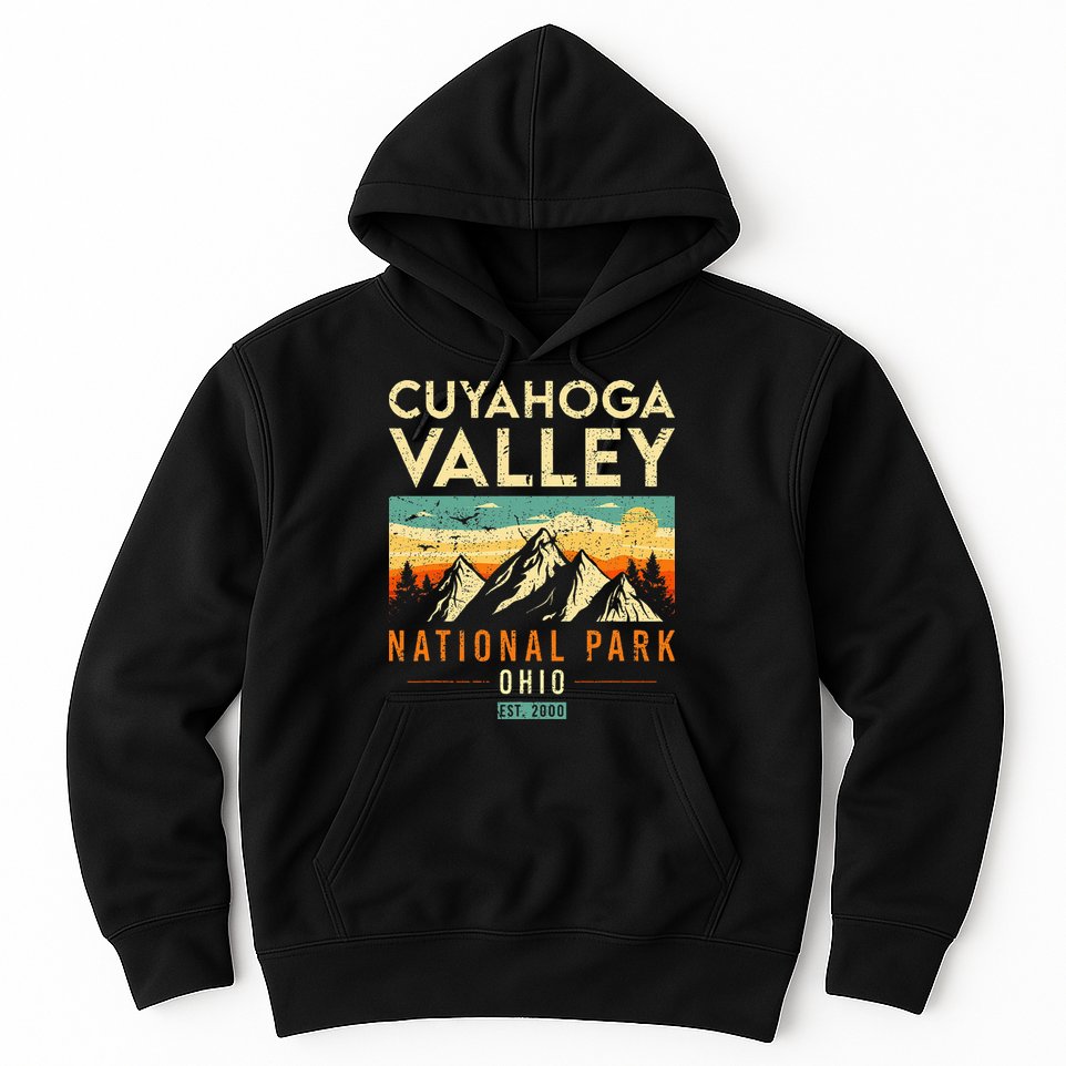 Cuyahoga Valley Est. 2000 Vintage Retro Ohio National Park Hoodie