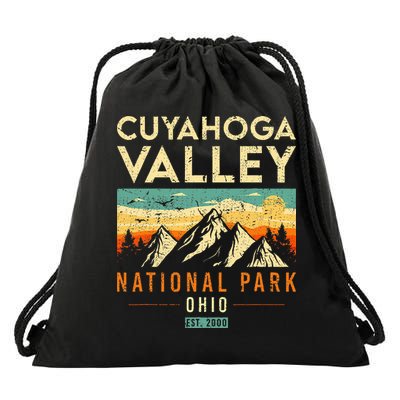 Cuyahoga Valley Est. 2000 Vintage Retro Ohio National Park Drawstring Bag