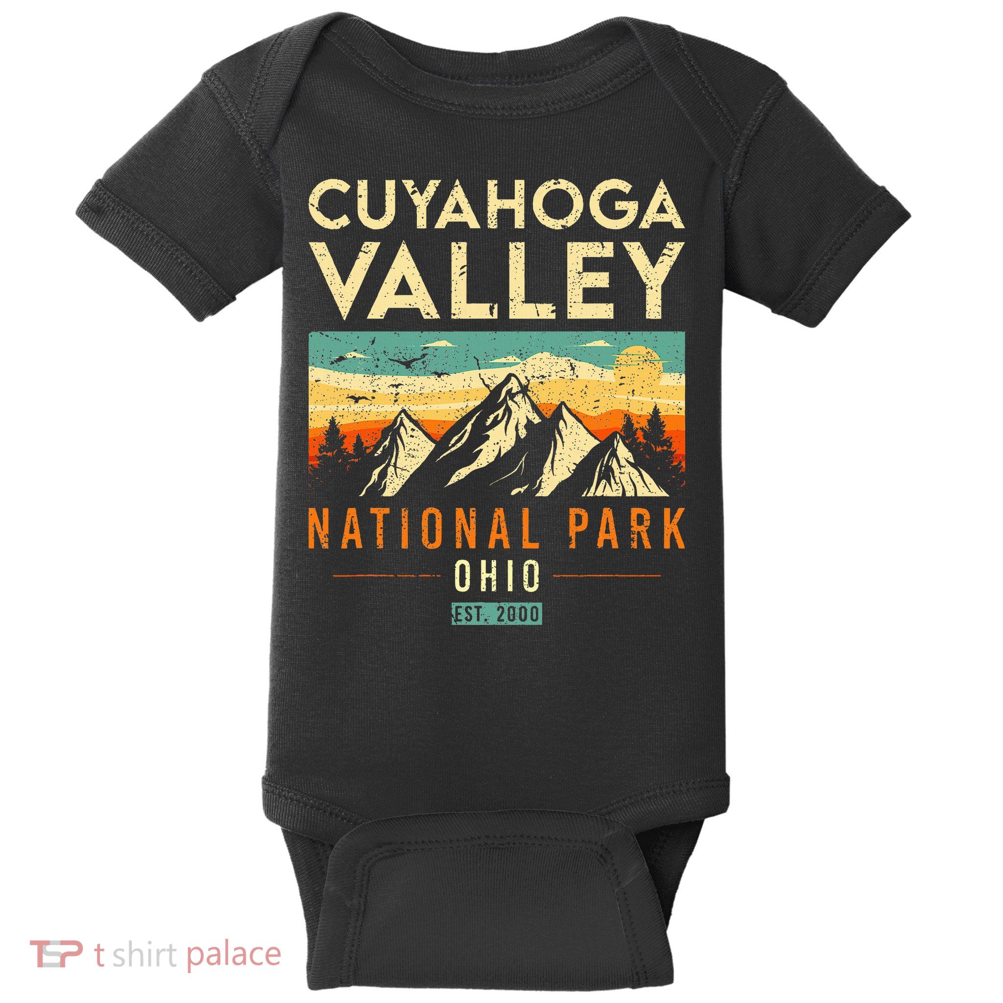 Cuyahoga Valley Est. 2000 Vintage Retro Ohio National Park Baby Bodysuit