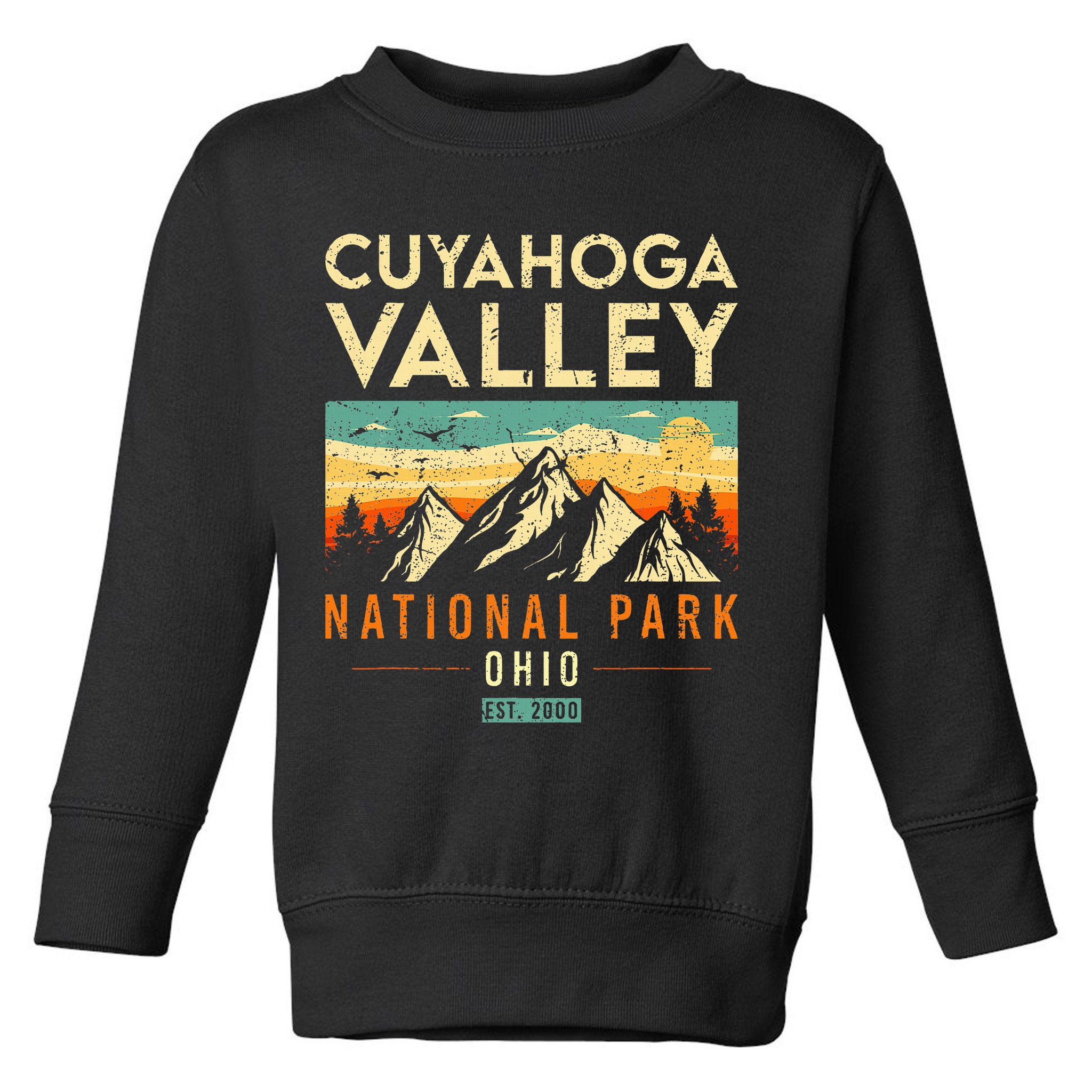 Cuyahoga Valley Est. 2000 Vintage Retro Ohio National Park Toddler Sweatshirt