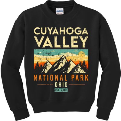 Cuyahoga Valley Est. 2000 Vintage Retro Ohio National Park Kids Sweatshirt