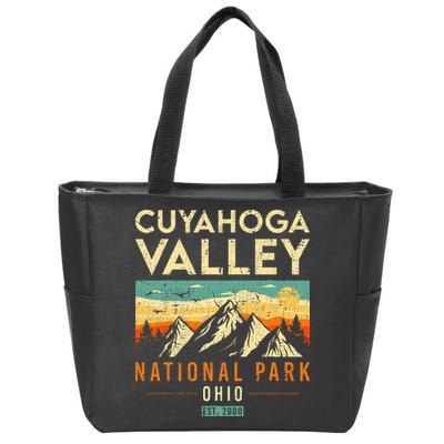 Cuyahoga Valley Est. 2000 Vintage Retro Ohio National Park Zip Tote Bag