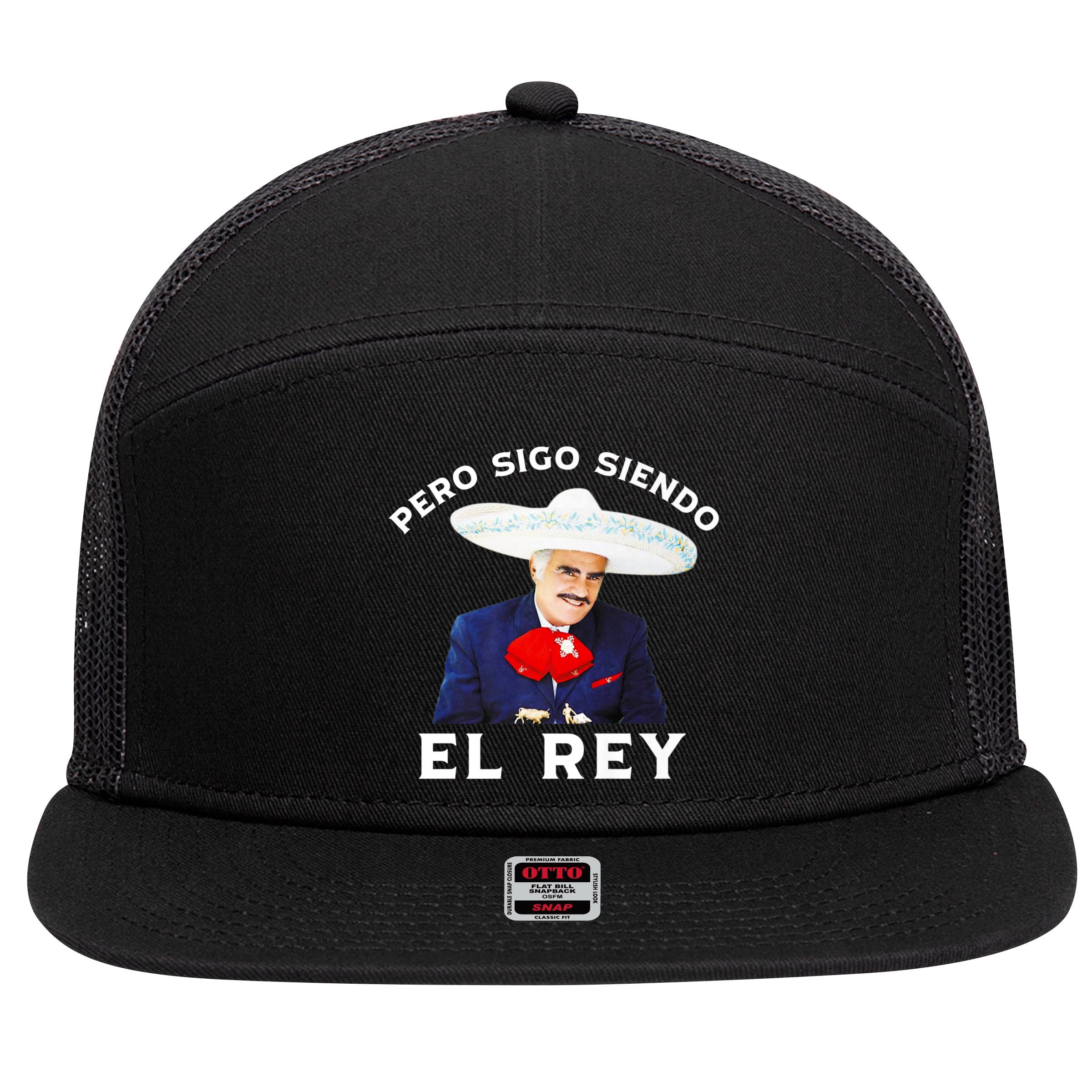 Chente Vicente Fernandez Pero Sigo Siendo El Rey Mexico 7 Panel Mesh Trucker Snapback Hat