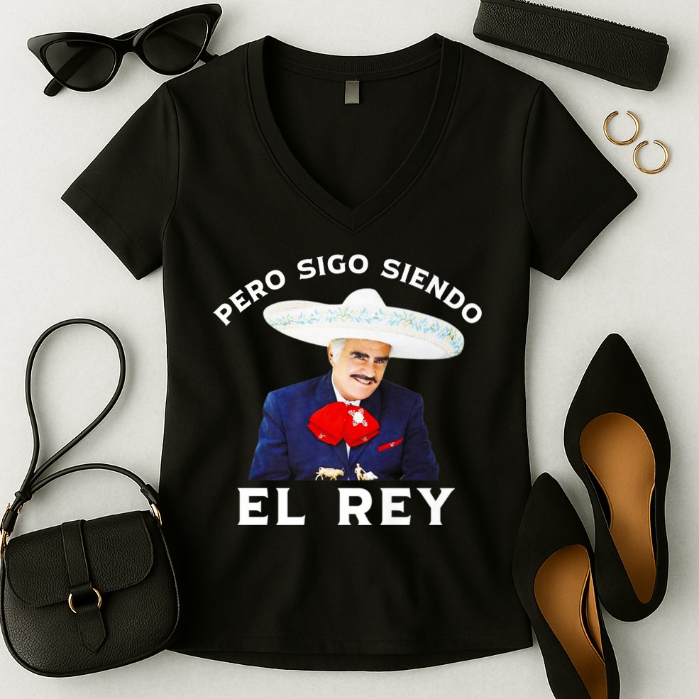 Chente Vicente Fernandez Pero Sigo Siendo El Rey Mexico Women's V-Neck T-Shirt