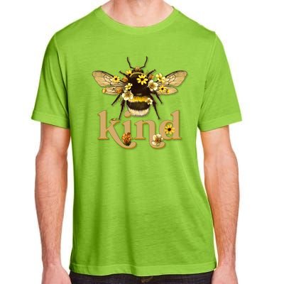 Cute Vintage Floral Bee Kind Adult ChromaSoft Performance T-Shirt