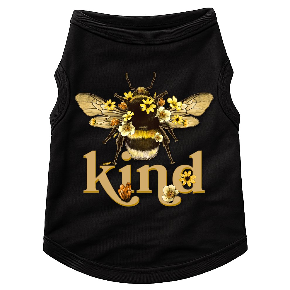 Cute Vintage Floral Bee Kind Doggie Tank