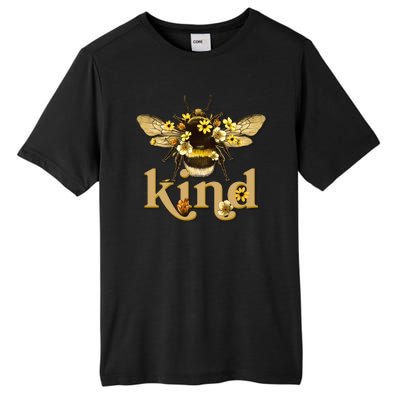 Cute Vintage Floral Bee Kind Tall Fusion ChromaSoft Performance T-Shirt