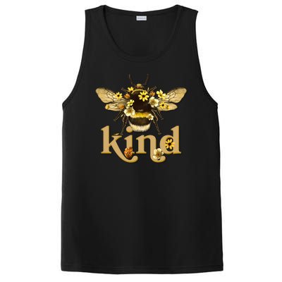 Cute Vintage Floral Bee Kind PosiCharge Competitor Tank