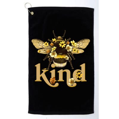 Cute Vintage Floral Bee Kind Golf Towel