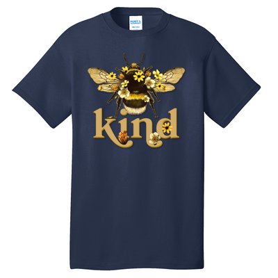 Cute Vintage Floral Bee Kind Tall T-Shirt