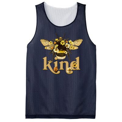 Cute Vintage Floral Bee Kind Mesh Reversible Basketball Jersey Tank