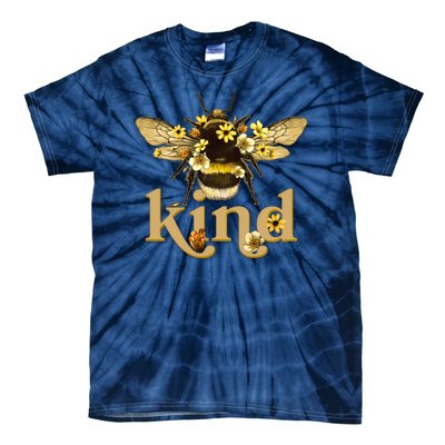 Cute Vintage Floral Bee Kind Tie-Dye T-Shirt