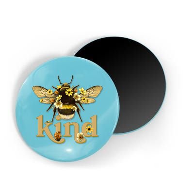 Cute Vintage Floral Bee Kind Magnet
