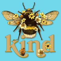 Cute Vintage Floral Bee Kind Womens T-Shirt