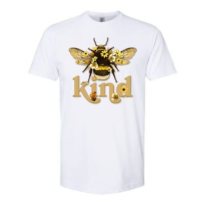 Cute Vintage Floral Bee Kind Softstyle CVC T-Shirt