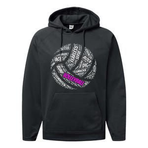 Cool Volleyball For Girls Volleyball Team Sports Performance Fleece Hoodie