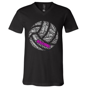 Cool Volleyball For Girls Volleyball Team Sports V-Neck T-Shirt