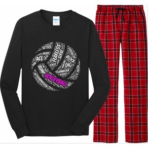 Cool Volleyball For Girls Volleyball Team Sports Long Sleeve Pajama Set