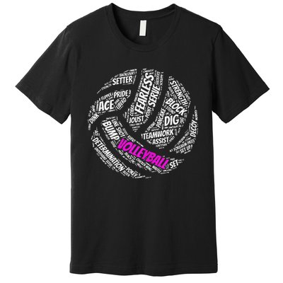 Cool Volleyball For Girls Volleyball Team Sports Premium T-Shirt