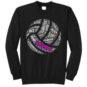 Cool Volleyball For Girls Volleyball Team Sports Tall Sweatshirt